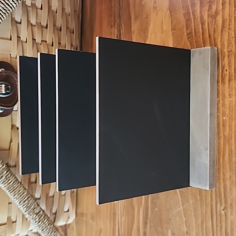 6-5 X 6 Inch Mini‎ Tabletop Chalkboard Signs with Vintage Style Wood Base Stands